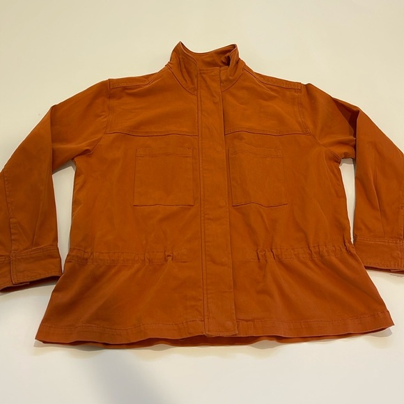 Liverpool Los Angeles Orange Zipper Drawstring Cinch Canvas Jacket - Picture 7 of 13